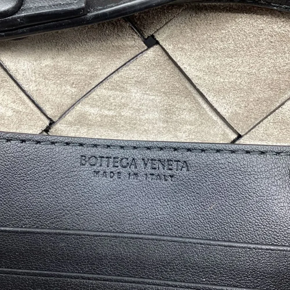 Bottega Veneta Diago Phone Pouch Bag in Black Calf Leather
